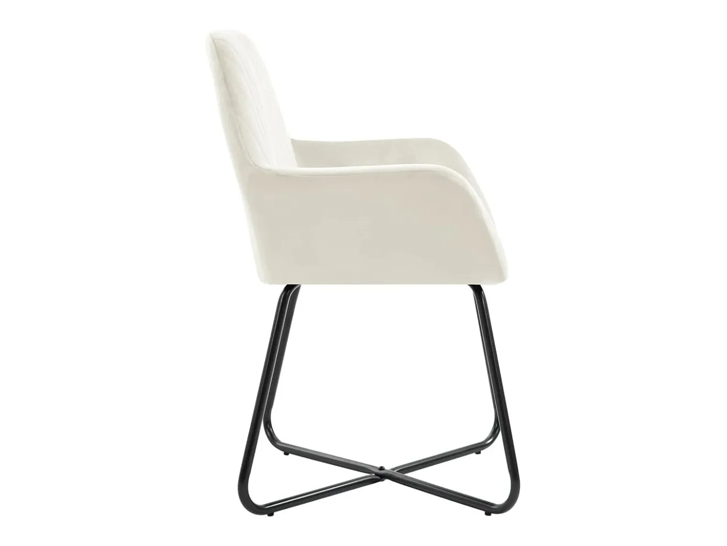 Juego de 2 sillas de comedor de terciopelo crema
