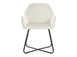 Juego de 2 sillas de comedor de terciopelo crema