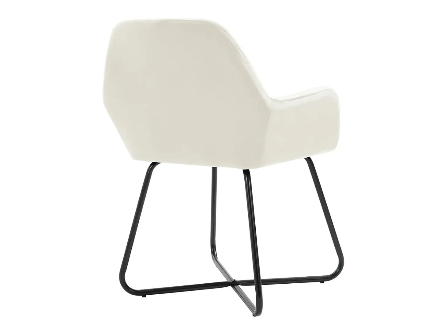 Juego de 2 sillas de comedor de terciopelo crema