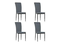 Juego de 4 Sillas de comedor terciopelo gris oscuro ES383337