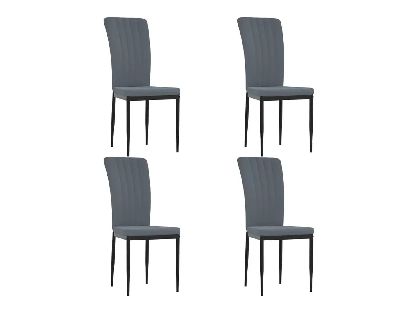 Juego de 4 Sillas de comedor terciopelo gris oscuro ES383337
