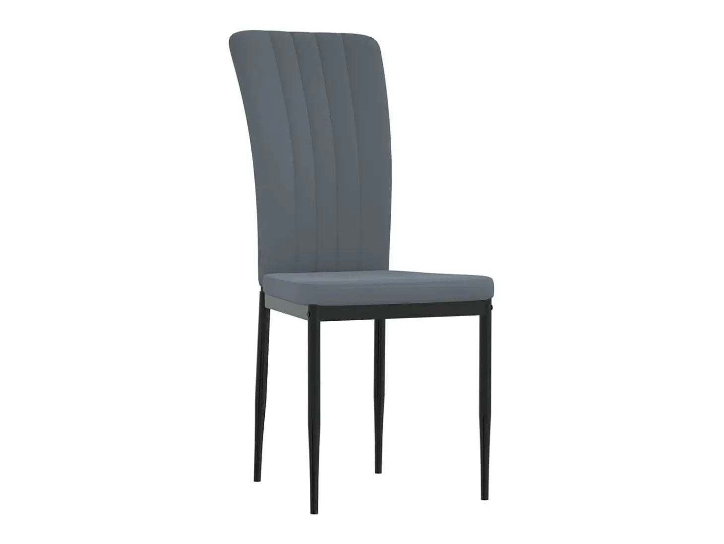 Juego de 4 Sillas de comedor terciopelo gris oscuro ES383337