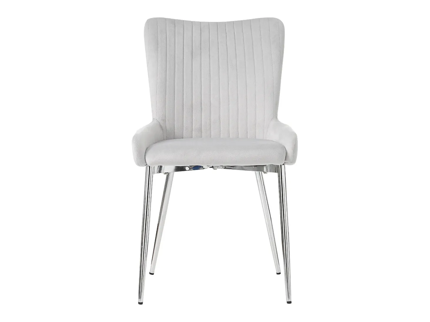 Juego de 4 sillas de comedor - terciopelo gris - con respaldo y patas de metal - para sala y comedor