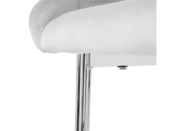 Juego de 4 sillas de comedor - terciopelo gris - con respaldo y patas de metal - para sala y comedor
