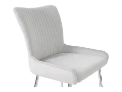 Juego de 4 sillas de comedor - terciopelo gris - con respaldo y patas de metal - para sala y comedor