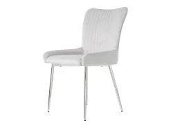 Juego de 4 sillas de comedor - terciopelo gris - con respaldo y patas de metal - para sala y comedor
