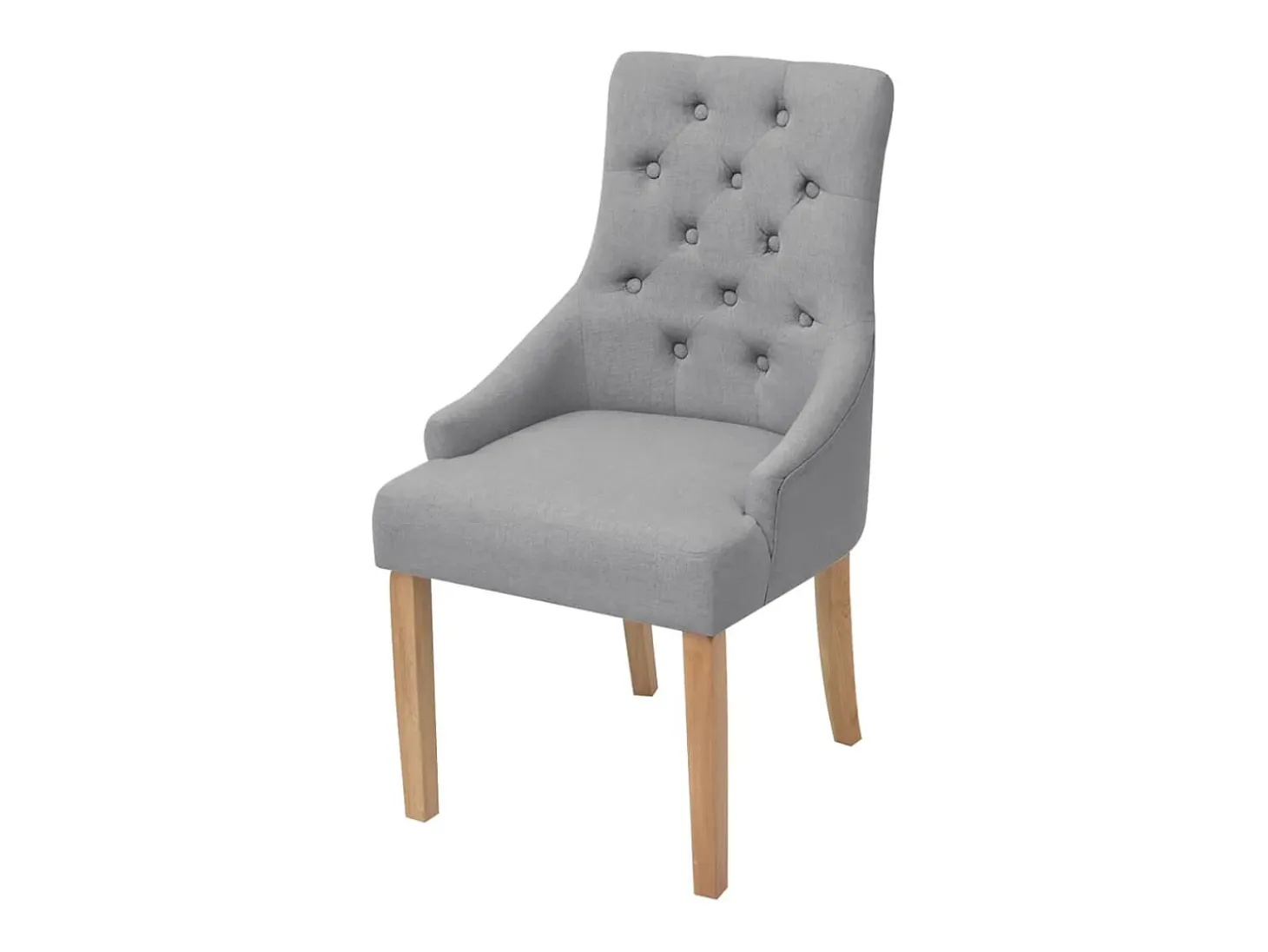 Juego de 2 sillas de comedor de tela gris claro