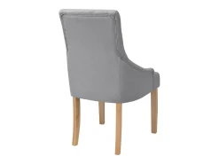 Juego de 2 sillas de comedor de tela gris claro