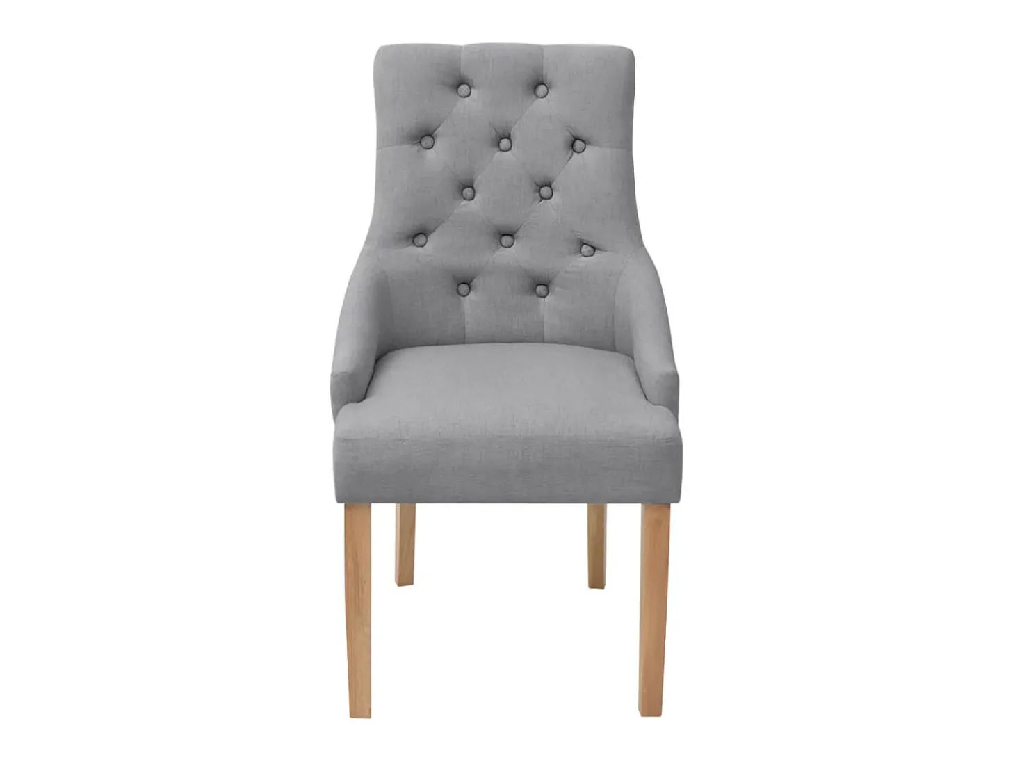 Juego de 2 sillas de comedor de tela gris claro