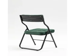 Juego de 2 sillas de comedor - Silla plegable con respaldo - terciopelo verde