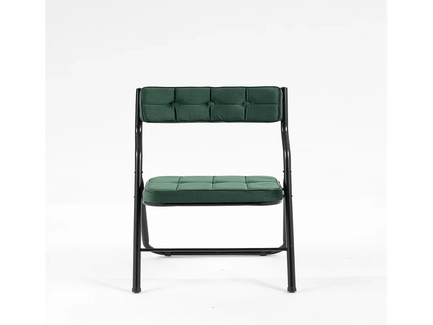 Juego de 2 sillas de comedor - Silla plegable con respaldo - terciopelo verde