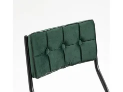 Juego de 2 sillas de comedor - Silla plegable con respaldo - terciopelo verde