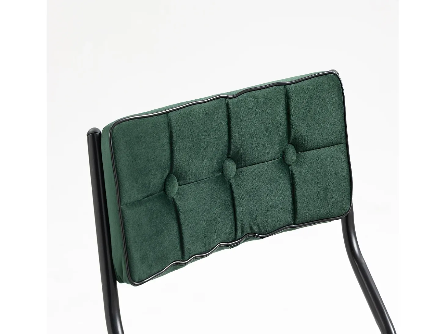 Juego de 2 sillas de comedor - Silla plegable con respaldo - terciopelo verde