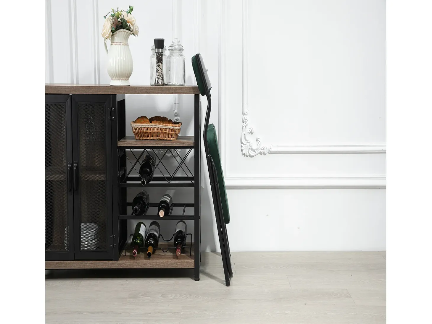 Juego de 2 sillas de comedor - Silla plegable con respaldo - terciopelo verde
