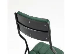 Juego de 2 sillas de comedor - Silla plegable con respaldo - terciopelo verde