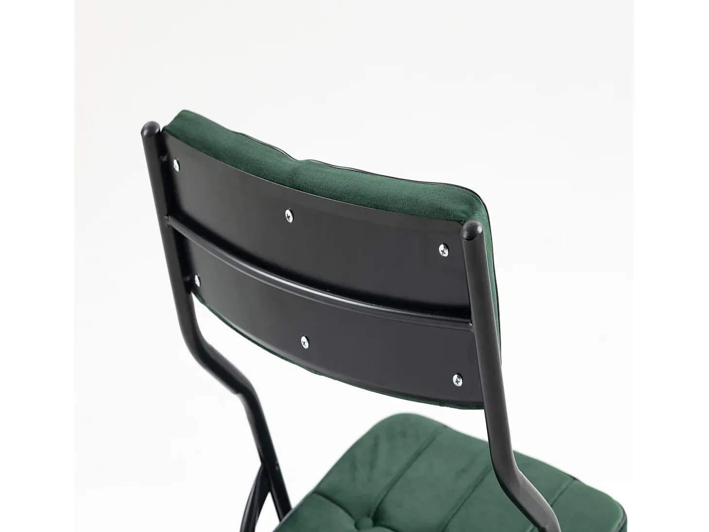Juego de 2 sillas de comedor - Silla plegable con respaldo - terciopelo verde