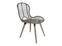 Juego de 2 Sillas de comedor ratán natural marrón ES669307