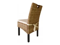 Juego de 2 Sillas de comedor ratán kubu y madera de mango ES668051
