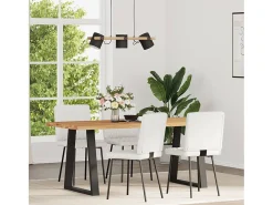 Juego de 4 sillas de comedor de piel sintética blanca