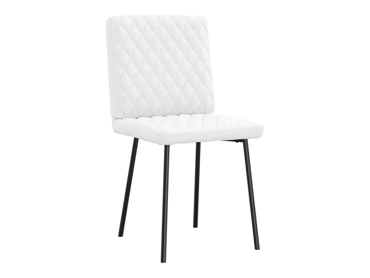 Juego de 4 sillas de comedor de piel sintética blanca