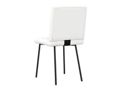 Juego de 4 sillas de comedor de piel sintética blanca