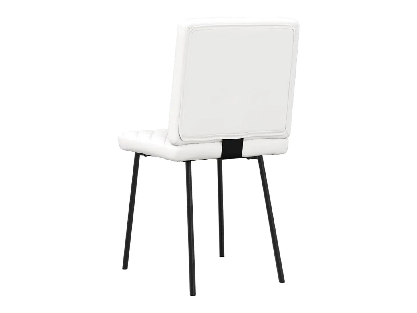 Juego de 4 sillas de comedor de piel sintética blanca