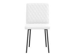 Juego de 4 sillas de comedor de piel sintética blanca