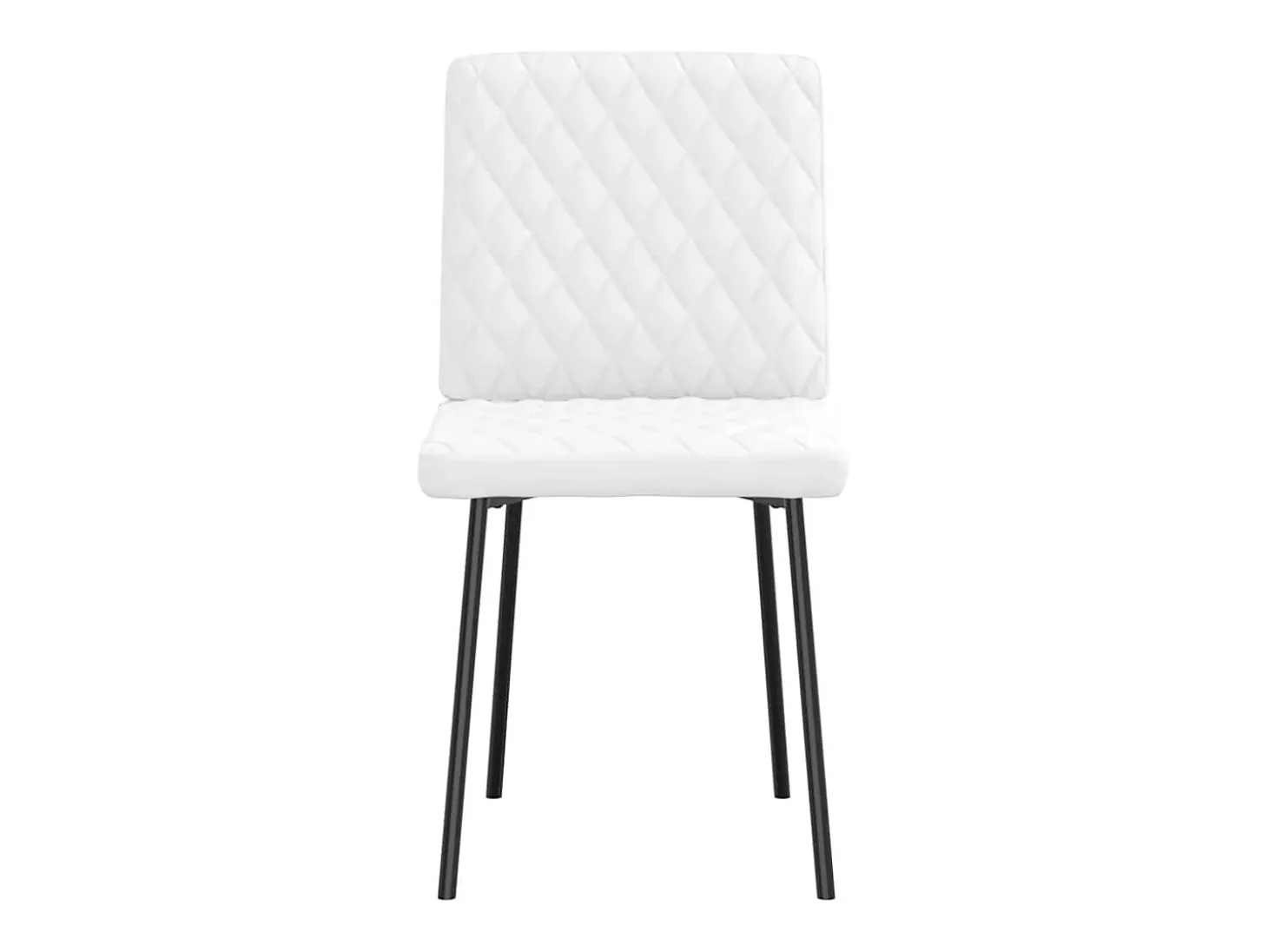 Juego de 4 sillas de comedor de piel sintética blanca