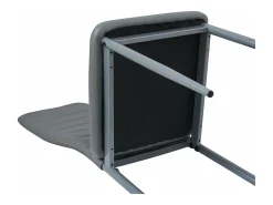 Juego de 4 Sillas de Comedor Grises de PVC y Metal