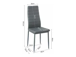 Juego de 4 Sillas de Comedor Grises de PVC y Metal