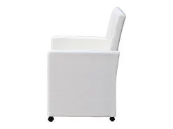 Juego de 2 Sillas de comedor cuero sintético blanco ES116179