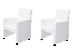 Juego de 2 Sillas de comedor cuero sintético blanco ES116179