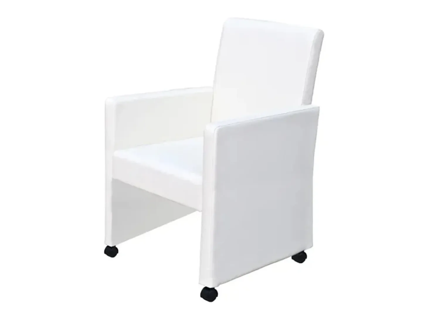 Juego de 2 Sillas de comedor cuero sintético blanco ES116179