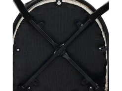 Juego de 4 sillas de comedor con cojín de piel sintética y respaldo de ratán PE - Negro