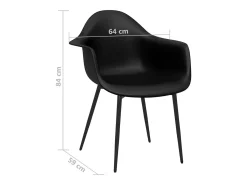 Juego de 4 sillas de comedor negras PP