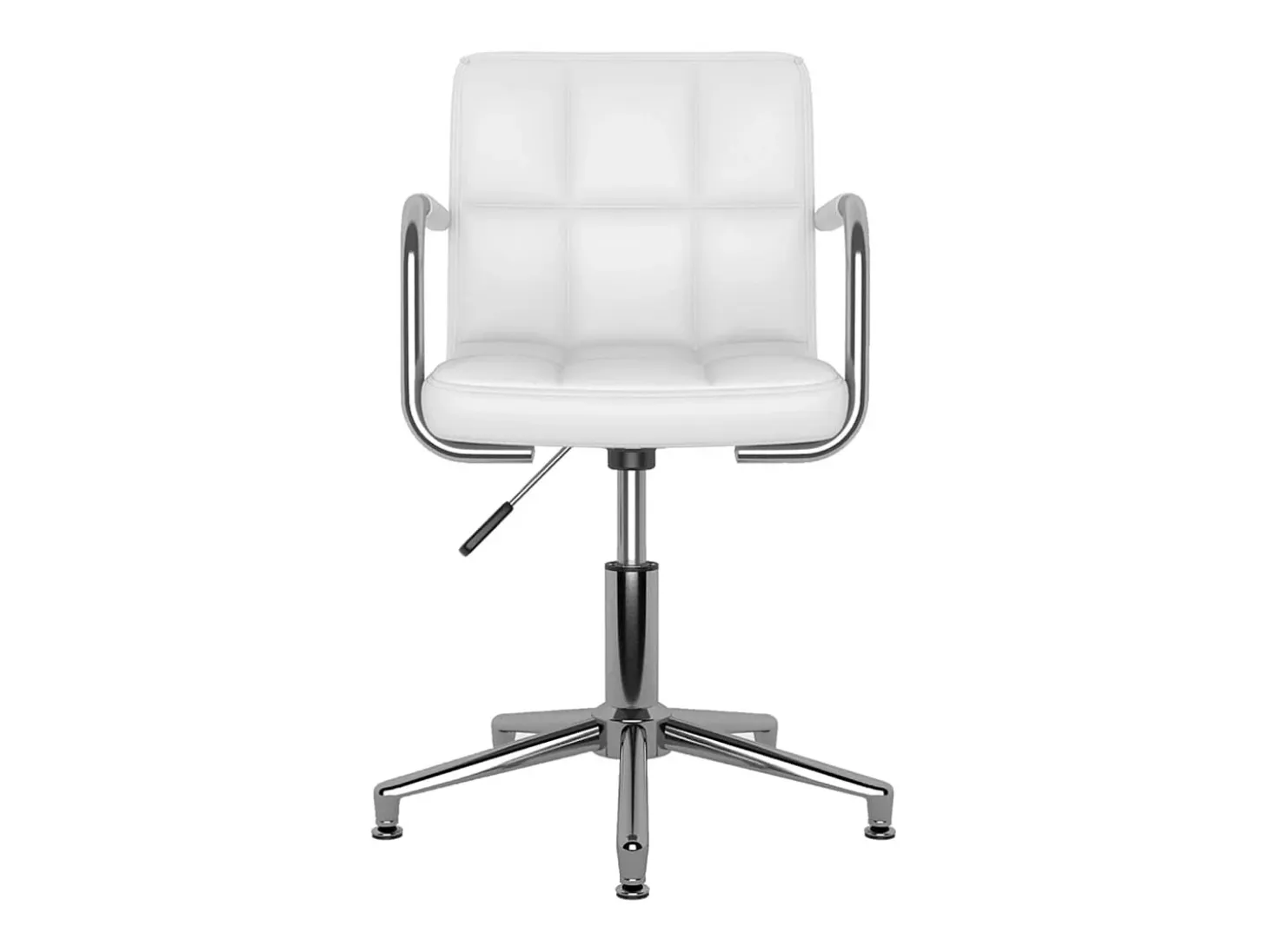 Juego de 2 sillas de comedor giratorias en piel sintética blanca