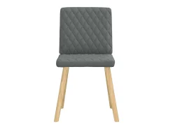 Juego de 6 sillas de comedor de tela gris oscuro