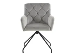 Juego de 4 sillas de comedor - terciopelo gris claro - respaldo curvo y patas de metal - para sala de estar y dormitorio