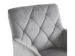 Juego de 4 sillas de comedor - terciopelo gris claro - respaldo curvo y patas de metal - para sala de estar y dormitorio
