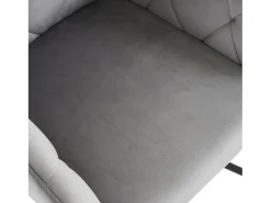 Juego de 4 sillas de comedor - terciopelo gris claro - respaldo curvo y patas de metal - para sala de estar y dormitorio