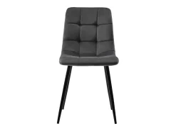 Juego de 4 sillas de comedor, gris, asiento de terciopelo, respaldo cómodo, estructura de metal.