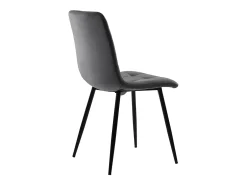 Juego de 4 sillas de comedor, gris, asiento de terciopelo, respaldo cómodo, estructura de metal.