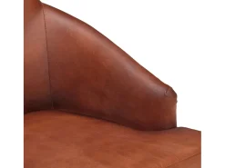 Juego de 4 sillas de comedor de piel de cabra auténtica color marrón