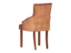 Juego de 4 sillas de comedor de piel de cabra auténtica color marrón
