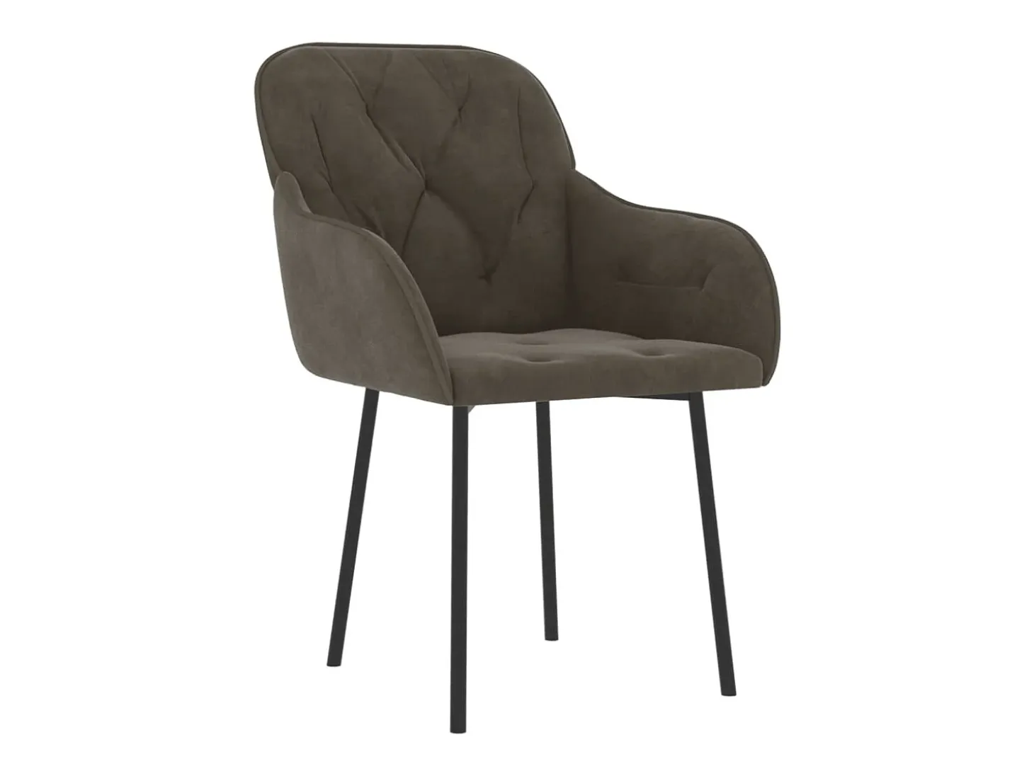 Juego de 2 sillas de comedor de terciopelo gris oscuro
