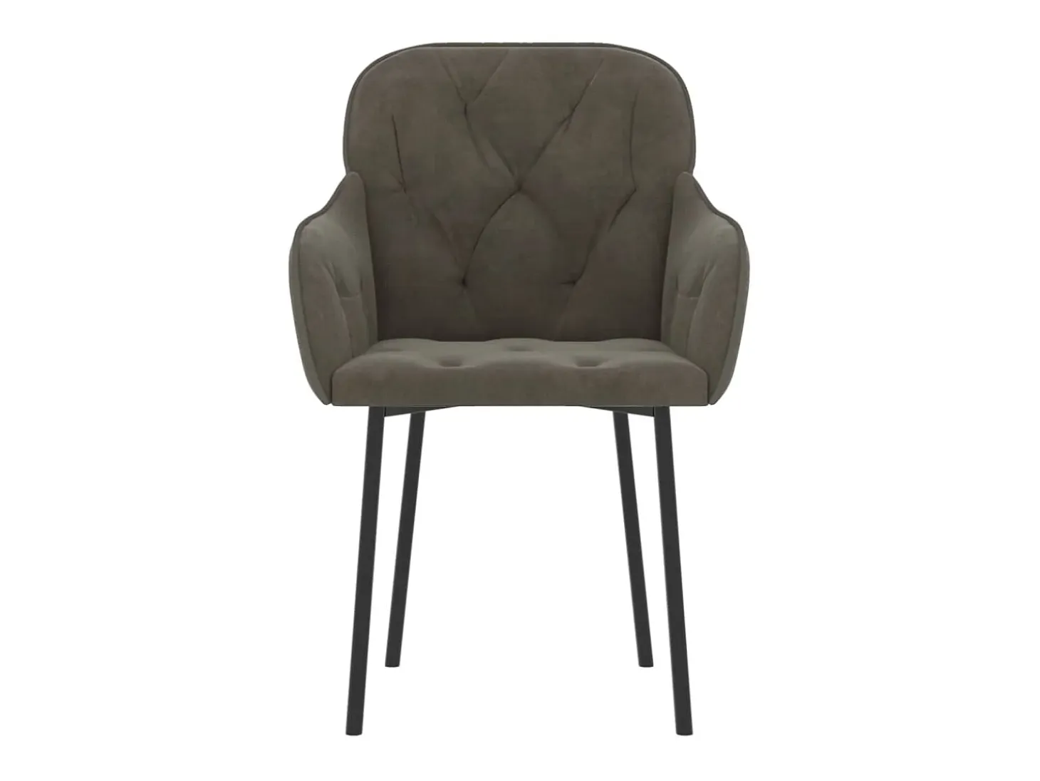 Juego de 2 sillas de comedor de terciopelo gris oscuro