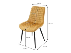 Juego de 4 sillas de comedor sillas de cocina sillas de salón sillas tapizadas terciopelo