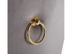 Juego de 2 sillas de comedor en terciopelo gris con respaldo acolchado y patas de metal dorado