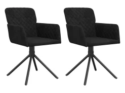 Juego de 2 Sillas de comedor giratorias terciopelo negro ES438013