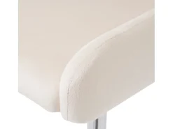 Juego de 4 sillas de comedor - terciopelo beige - con patas y respaldo plateados - para comedor y dormitorio